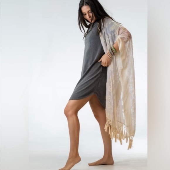 UNICORN 🦄 RARE FREE PEOPLE NIGHTBIRD BURNOUT KIMONO OS - Picture 7 of 16